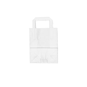 White Paper Carrier Bags (178mm x 89mm x 216 mm) - Pack of 125